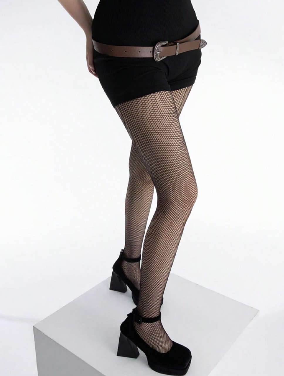 Pantimedias Medias Mallas Ajustadas Rejilla Cuadros De Moda mini