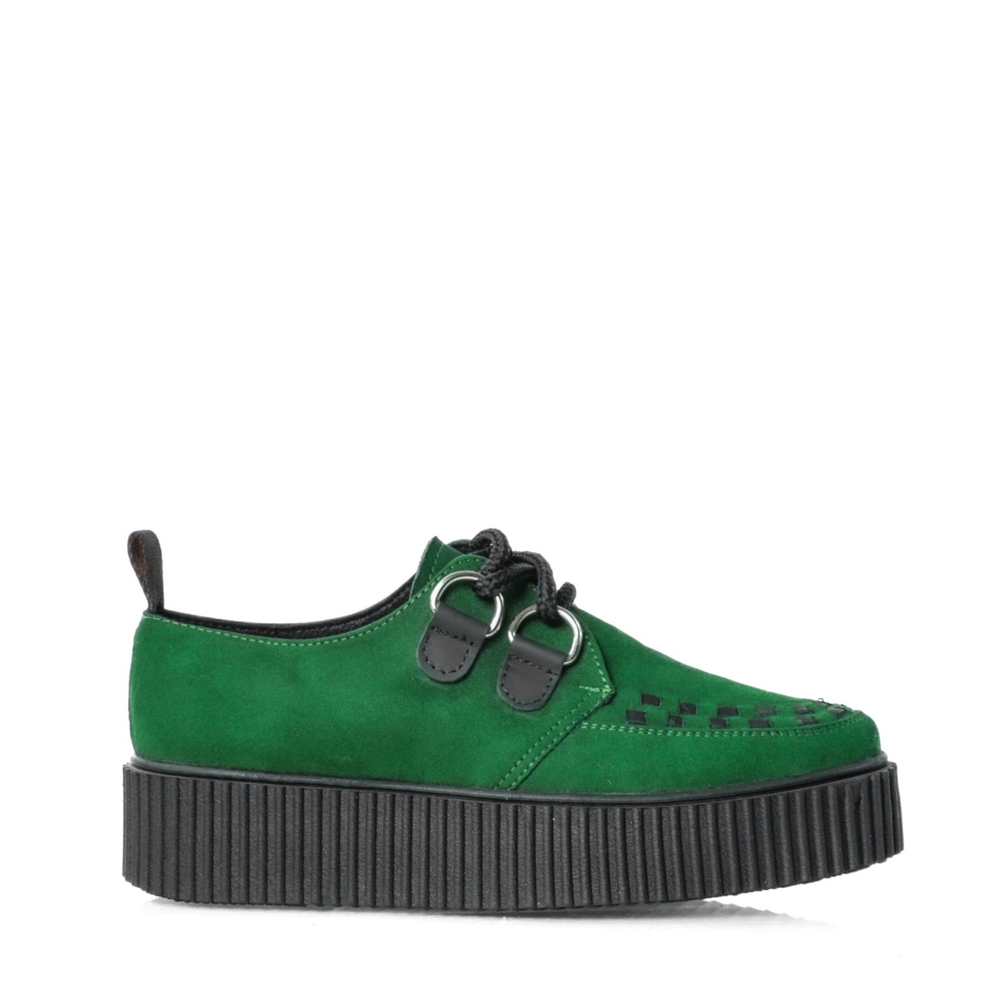Creeper Tejido Suela Rayas Verde Gamuza
