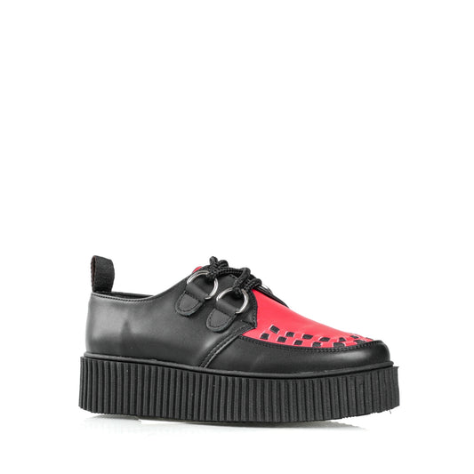 Creeper Negro Mesa roja tejido rallas