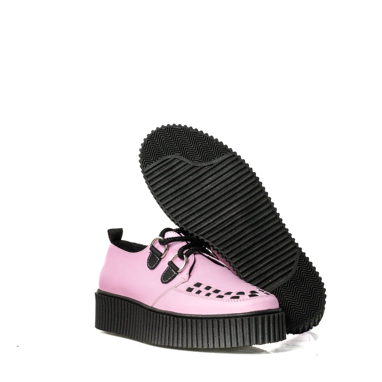 Creeper tejido rosa suela rayas