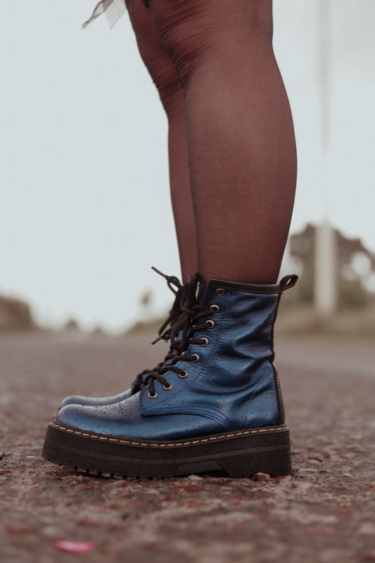 Bogota Azul Metálico 100% piel