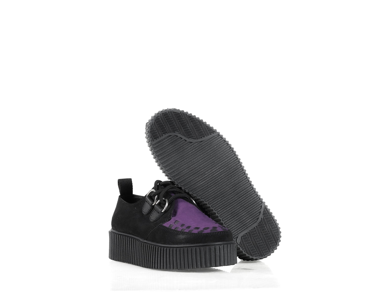Creeper tejido negro mesa Morada